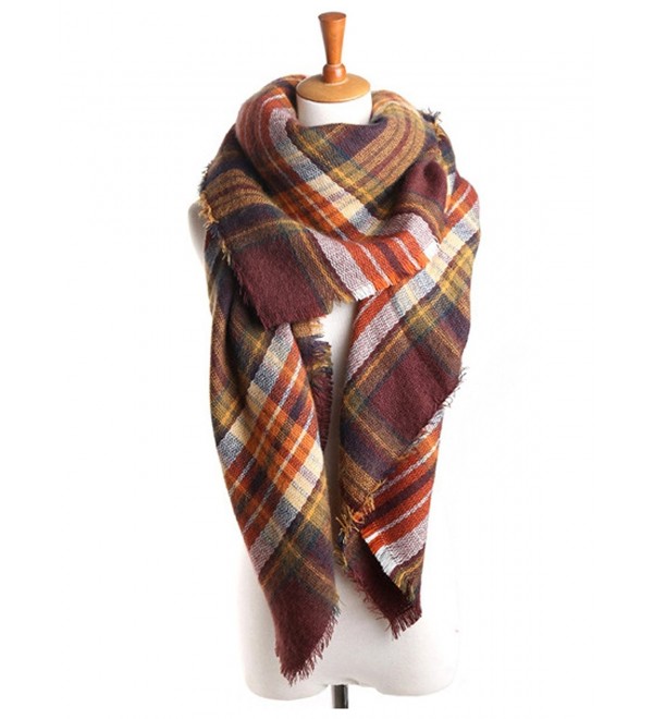 Zando Winter Blanket Oversized Scarves - Coffee Scarves for Women - CJ187I4K8EN