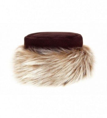 Futrzane Faux Fur Hat with Fleece Winter Ladies Women - Brown / Brown With White - CK1201KAVJJ