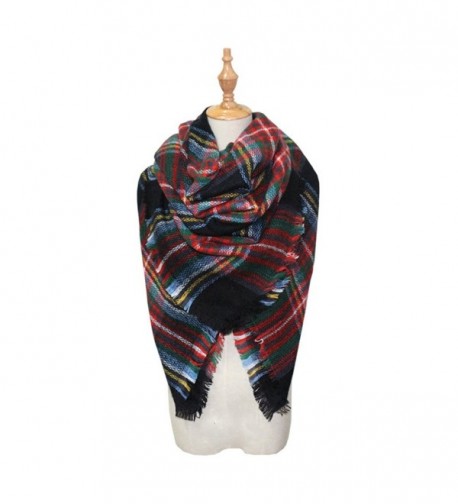Women's Trendy Plaid Scarfs Warm Fall Soft Blanket Cozy Tartan Wrap Shawl - Style 08 - CB187AK3Q98