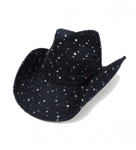 Glitter Sparkle Western Hats / Black - CL113X3IDBB