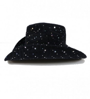 Glitter Sparkle Western Hats Black