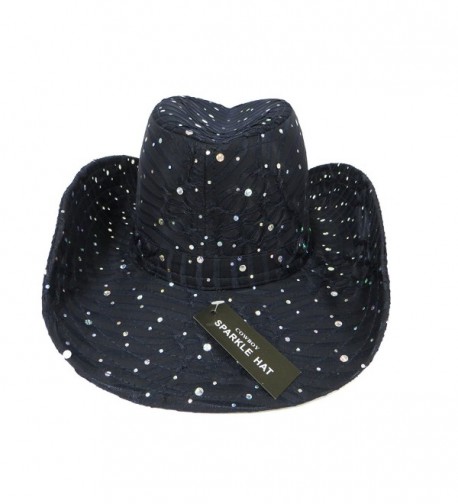 Glitter Sparkle Western Hats Black in Women's Cowboy Hats