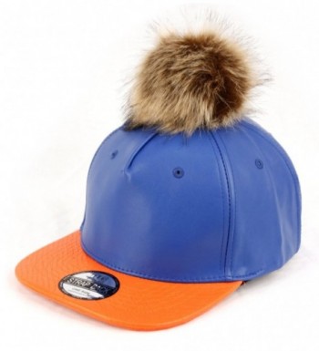 Leather Baseball Strap royal orange in Women's Baseball Caps