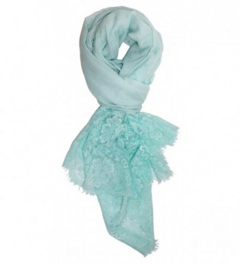 Ted and Jack - Lace Edged Linen Feel Scarf in Breezy Colors - Seafoam - C4183KOIIWE