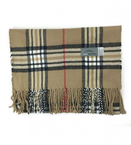 Super Soft Luxurious Cashmere Feel Winter Scarf Classic Camel Plaid ...