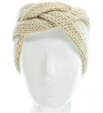 Hand By Hand Aprileo Women's Solid Cable Knitted Headband Headwrap Comfortable - Beige. - CA12GUFUTZL