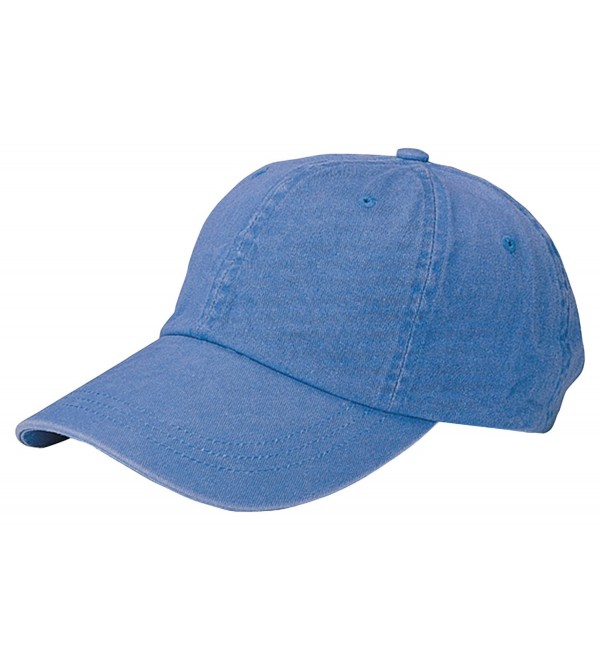 Mega Cap Unstructured Pigment Dyed Garment Washed Cap - Royal Blue - CI12DE8Y7XH