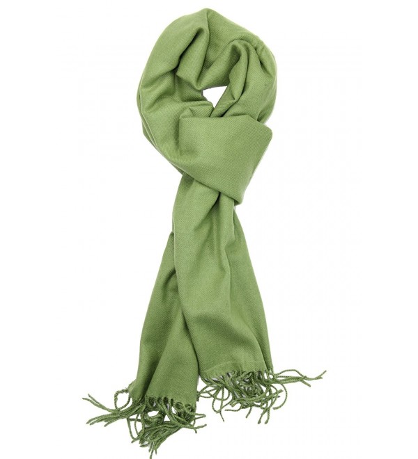 Achillea Soft & Warm Solid Color Cashmere Feel Winter Scarf Unisex - Moss Green - C518760W7Q7