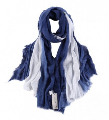 ZORJAR Cotton Fashion Scarf for Women Men Gradient Long Shawl 78"x39" - Navy - CL12ETYHZR5