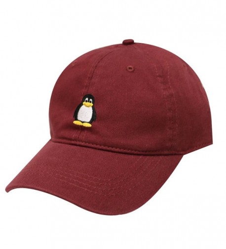 City Hunter C104 Penguin Cotton Baseball Dad Cap 19 Colors - Burgundy - CG1824NGAOY