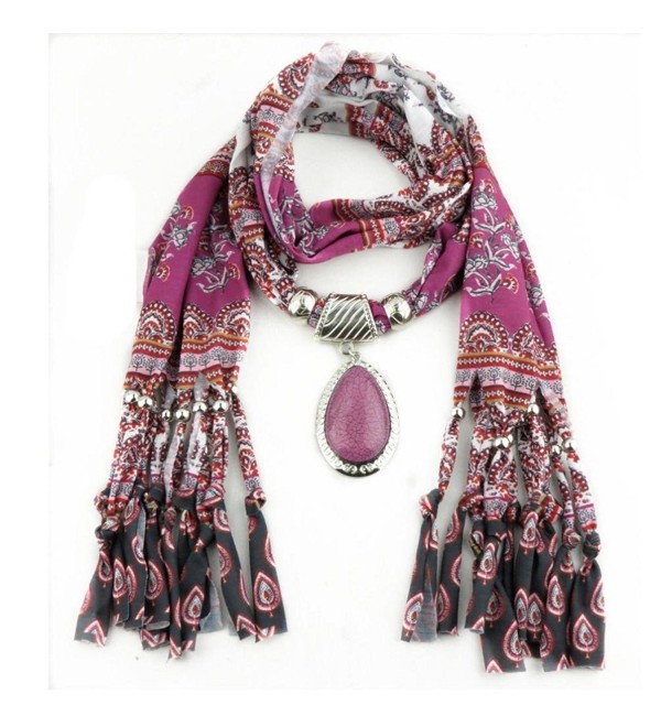 XUANOU Women Tassel Scarf With Elegant Rhinestone Pendant Scarves - C812N7F0CJ4