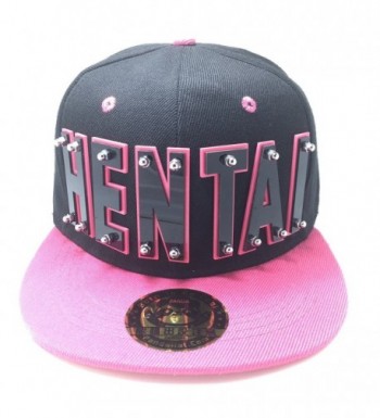 PANDAHAT Hentai Hat In Black With Pink Brim - Black Letter With Pink Trim - CZ18899EMOI