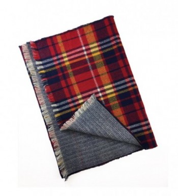 Womens Tartan Checked Blanket Poncho in Wraps & Pashminas