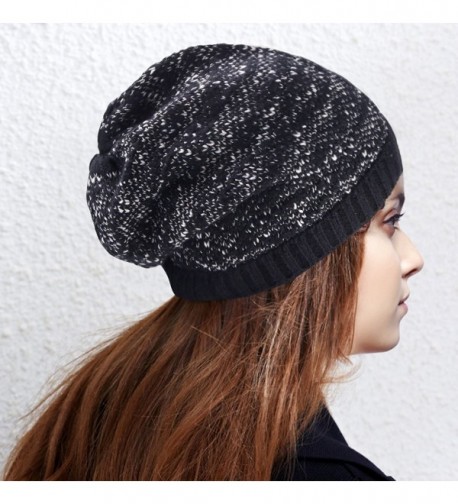 DELUXSEY Cable Slouchy Beanie Women