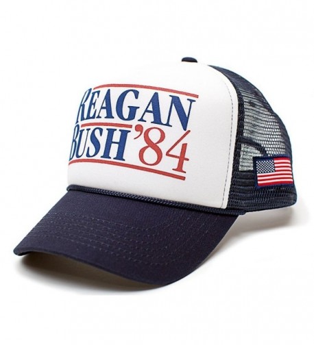 Reagan Bush 84 Hat Back To Back World War Champs USA Flag Unisex Adult Cap - Navy/White - C512GTY4AL1