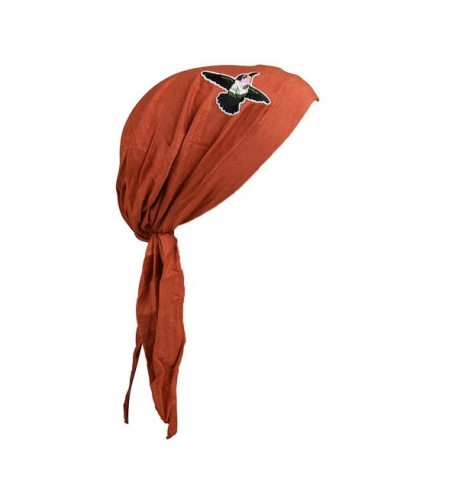 Landana Headscarves Pretied Headscarf Chemo Cap Modesty Scarf With Hummingbird - Rust - CY183CY7O5H