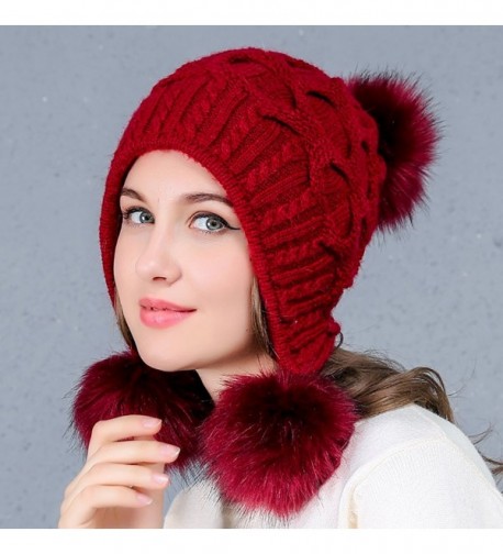 YI HENG MEI Womens Burgundy in Women's Skullies & Beanies