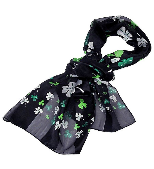 Purple Box Jewelry Shamrock Scarf One Size (Black) - C311CTF4DZT