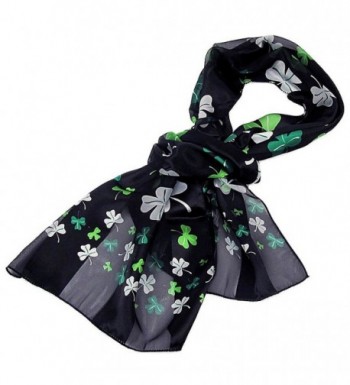 Purple Box Jewelry Shamrock Scarf One Size (Black) - C311CTF4DZT