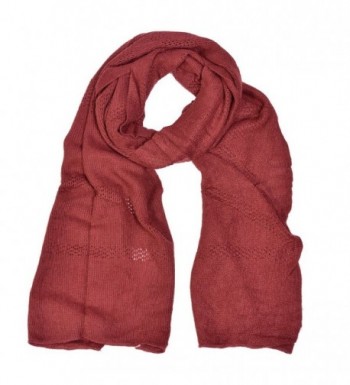 HUE21 Lightweight Oversize Knit Oblong Scarf - Burgundy - C211OTS4CM3