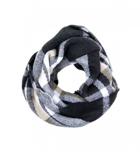 NioBe Soft Classic Plaid and Various Pattern Infinity Scarf - Black Plaid Multicolor - CO187K67WAN