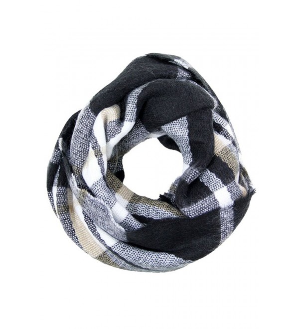 NioBe Soft Classic Plaid and Various Pattern Infinity Scarf - Black Plaid Multicolor - CO187K67WAN