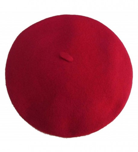 Vieux Carre Traditional French Wool Beret - Red - C71179PDR29