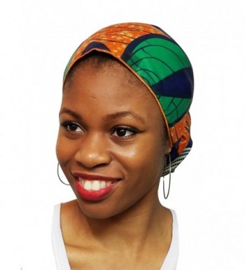 Orange-Green and Blue African Print Ankara Head wrap- Tie- scarf- Multicolor One Size - CH12ODWLC1J