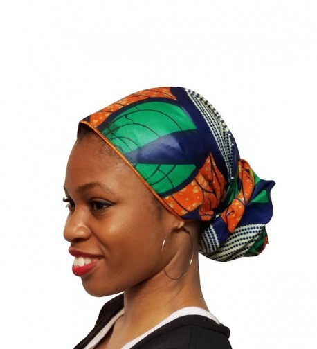 Orange Green African Ankara Multicolor in Fashion Scarves
