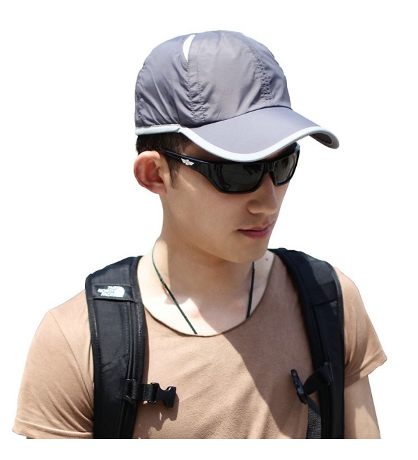 SIGGI Mens UPF50 Quick-Dry Baseball Cap Free-Size Sun Hat Running Cap Unisex - 1026_grey - CW128KS9SJT