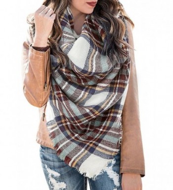 Womens Soft Casual Warm Color Block Plaid Blanket Scarf Gorgeous Wrap Shawls - Multicolor-5 - CC1885EH53Y