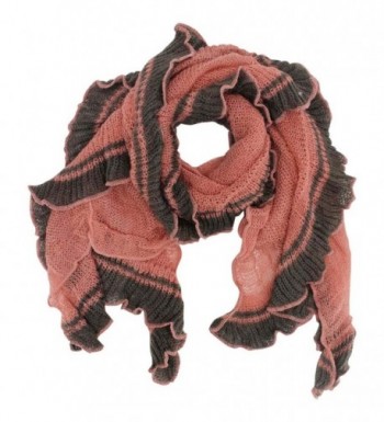 Thin Crochet Ruffle Knit Scarf - Mauve - CQ11B5BLKCH