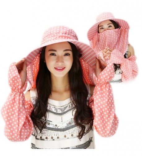 [BTW.JP] Women's Sun Hat with Face and Arm Cover Set Gardening Outdoor Fashionable Included - Blue - C7183GR3U28