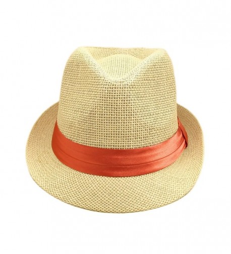 TrendsBlue Classic Natural Fedora Straw