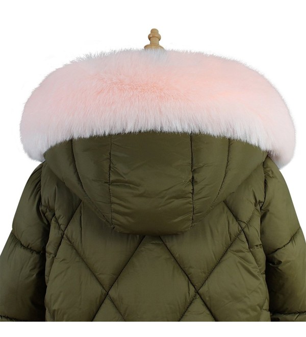 Roniky Womens Mens Trim Hood Faux Fake Fur Hood for Jacket Ski Scarf Neck Warmer Collar Wrap Shawl - Pink - CV1884UDI2D