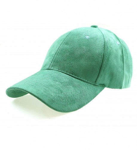 RufNTop Classic Faux Leather Suede Adjustable Plain Baseball Cap - Turquoise - CB12N5S1H2Y