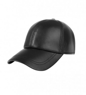 Baseball Cap Genuine Sheepskin Adjustable Unisex Leather Baseball Hats ...