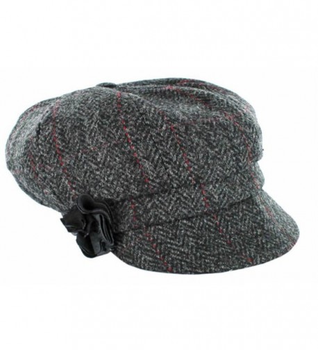 Ladies Newsboy Cap - One Size- Gray - C611HP5VL0N