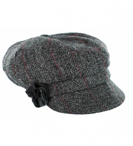 Ladies Newsboy Cap - One Size- Gray - C611HP5VL0N