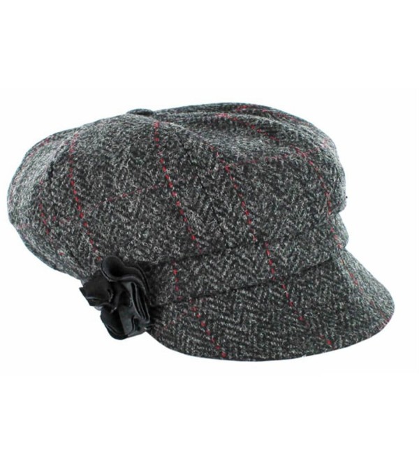 Ladies Newsboy Cap - One Size- Gray - C611HP5VL0N