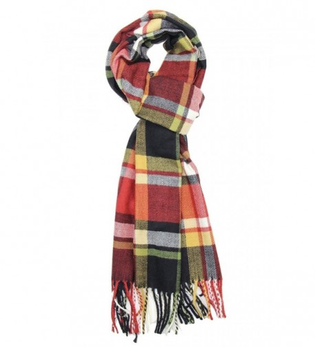 Achillea Scottish Tartan Plaid Cashmere Feel Winter Warm Scarf Unisex - Rust Multi Plaid - C6186ADC2S3