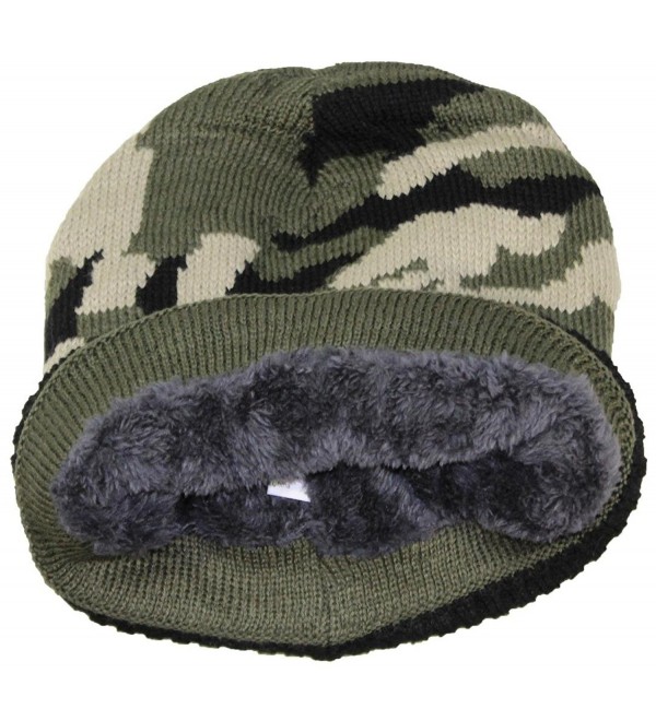 Best Winter Hats Cuffed Camouflage Beanie W/Lining (One Size) Green ...