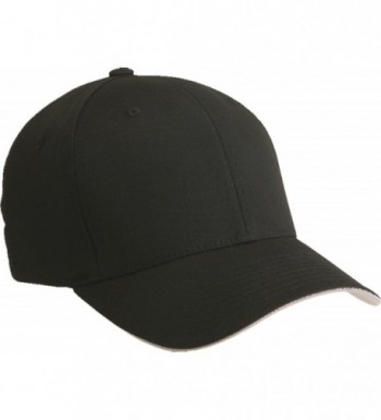 Yupoong Flexfit Cool & Dry Sandwich Baseball Cap 6077 - Black/Silver - CJ113BUU3WX