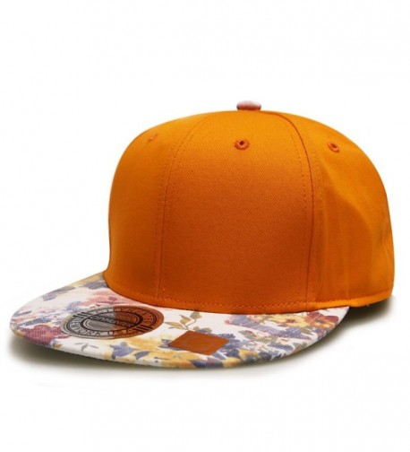 City Hunter Cf2080 Water Flower Painting Snapback Caps - 3 Colors - Orange - CP11VAPAVUN