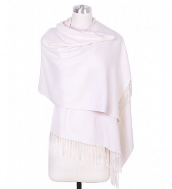 DRESSOLE Soft Cashmere Scarf for Women Chic Pashmina Shawls Scarves Poncho - Off-White - C7188UXIKZO