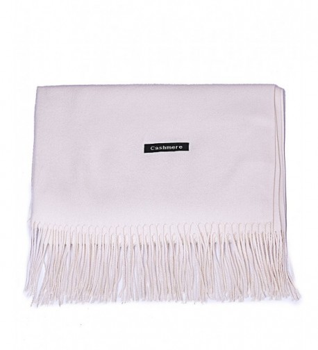 DRESSOLE Cashmere Pashmina Scarves Off white in Cold Weather Scarves & Wraps