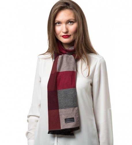 Mio Marino Winter Cashmere Feel Women Scarf- 100% Cotton Fashion Scarves- In Elegant Gift Box - Plaids - CX186DXQARS