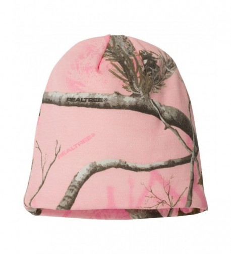 Joe's USA Real Tree- Oilfield- Mossy Oak Camo Knit 8" Hunting Beanies - Realtree Ap Pink - CN11XJM7C63