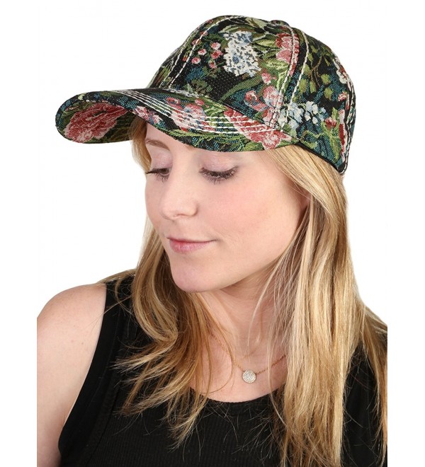 Funky Junque's Vintage Floral Tapestry Stitch Baseball Hat with Leather ...