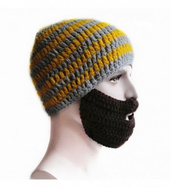 Windproof Ski Mask Warm Knitted Beanie Hat Cap Yello & Brown Mask ...